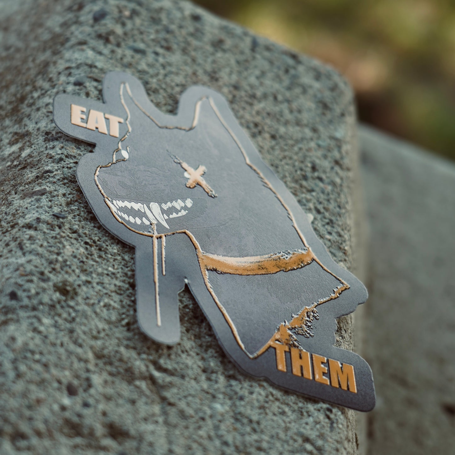 EAT THEM - Die cut vinyl sticker with UV details
