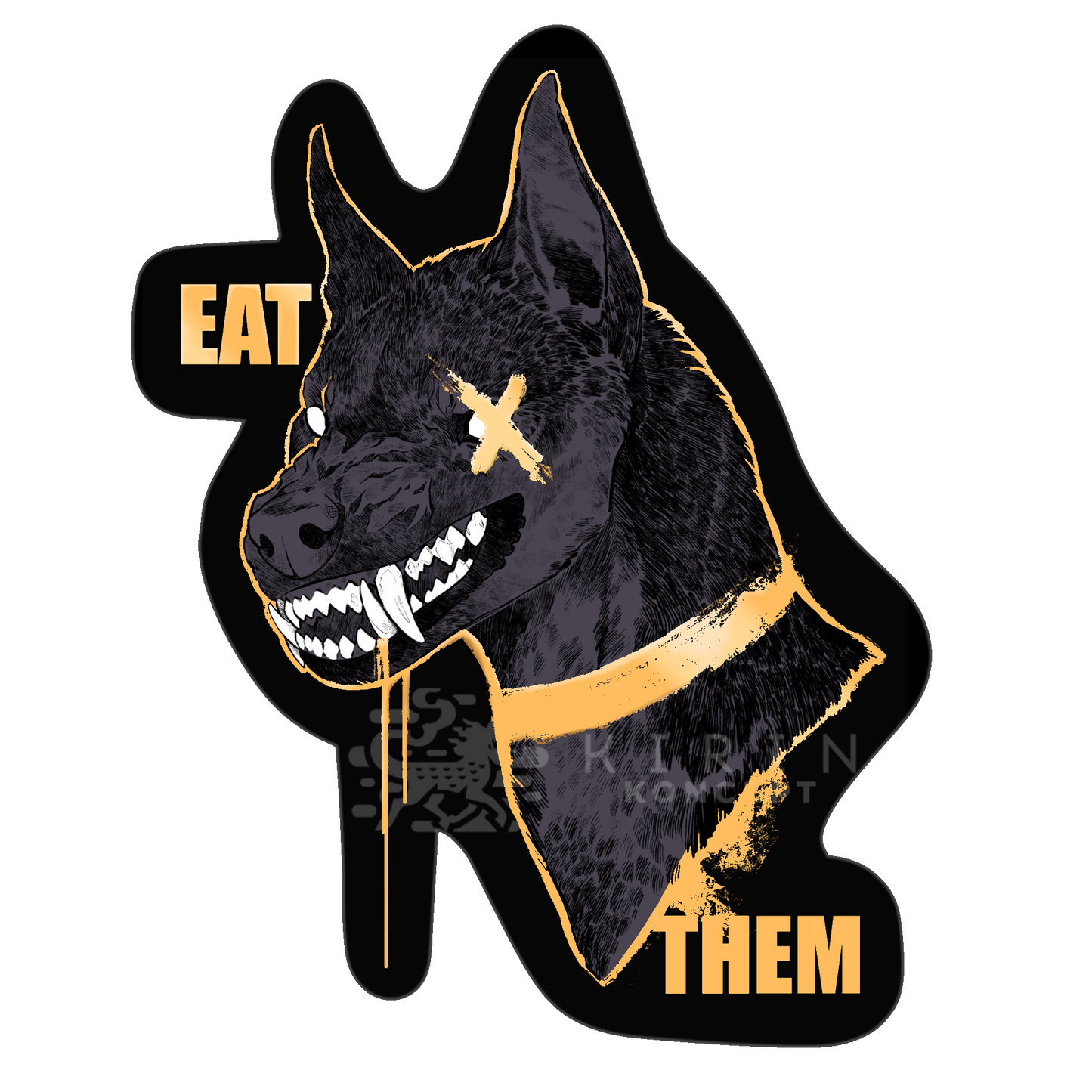 EAT THEM - Die cut vinyl sticker with UV details