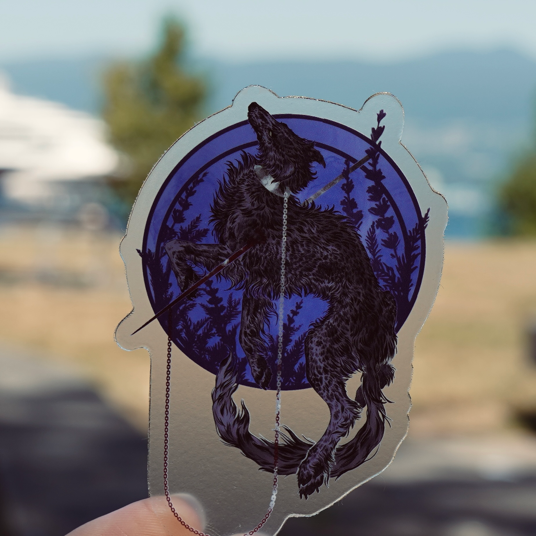 Borzoi greyhound sighthound hound dog transparent vinyl sticker