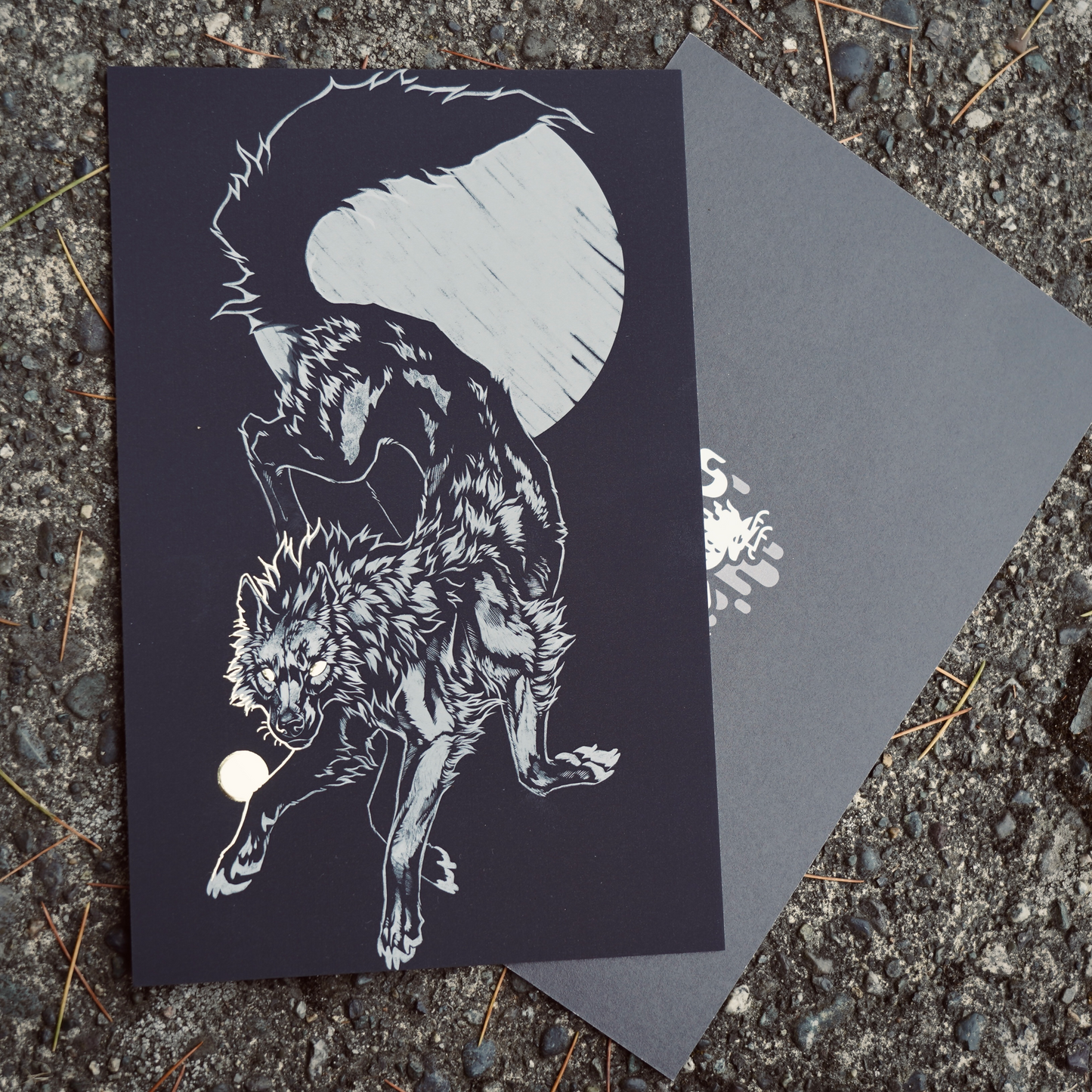 Wolf moons - Gold foil print