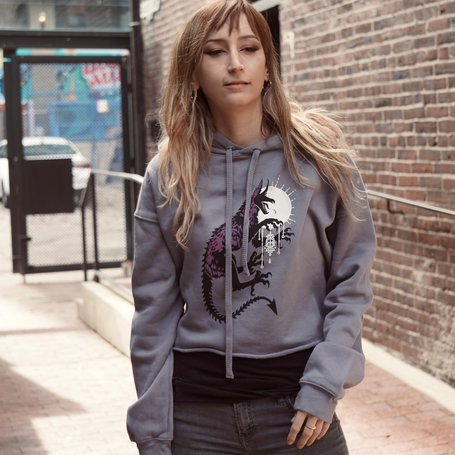 Moonlight Dew - Storm Crop Hoodie