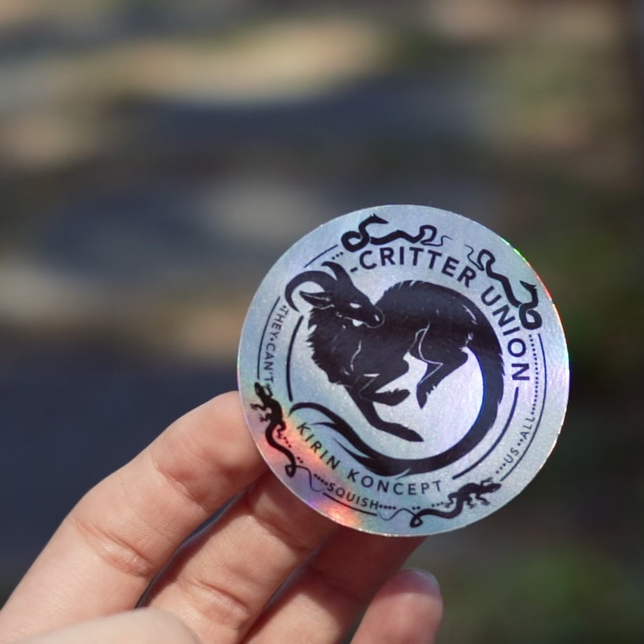 Critter union holographic vinyl sticker