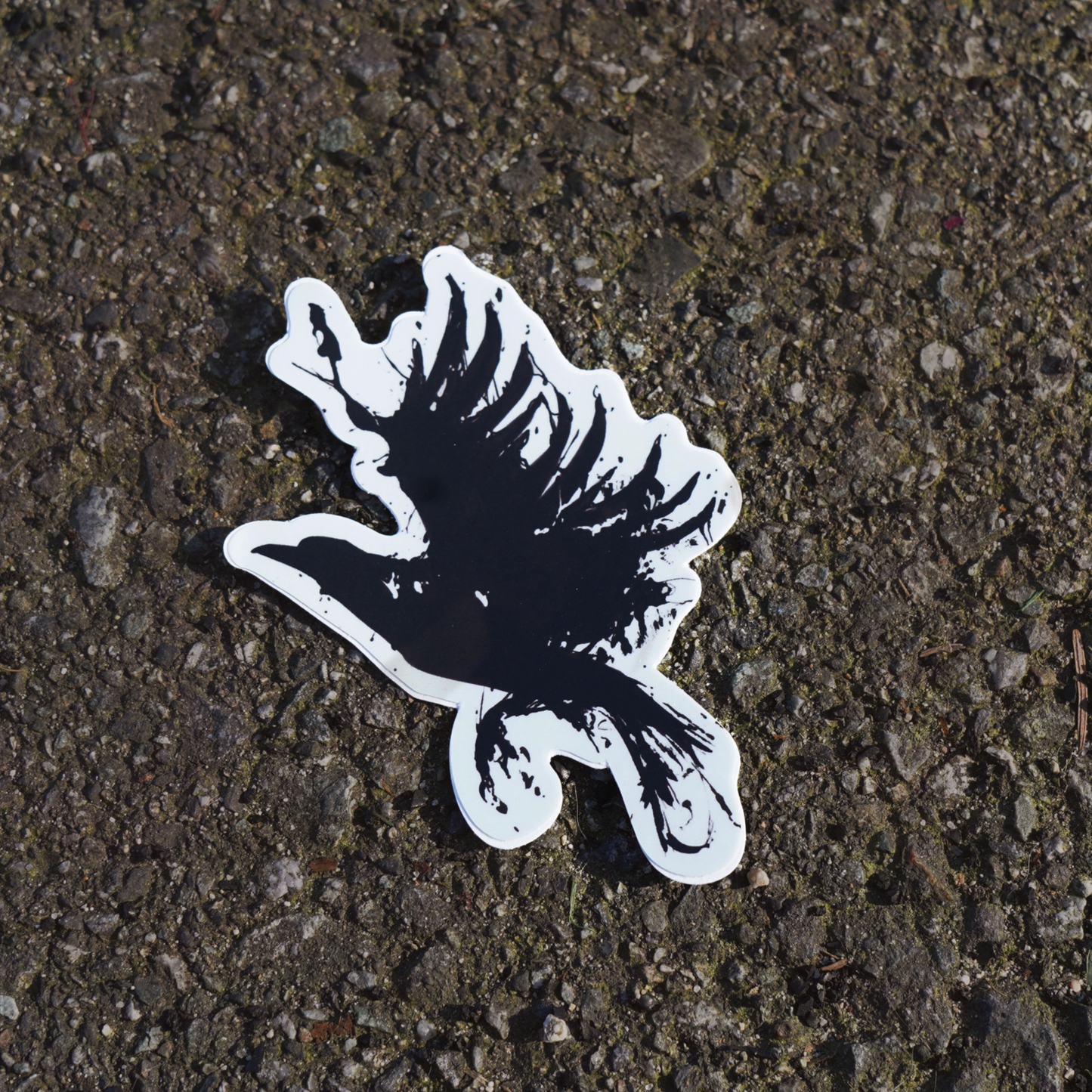 Raven crow ink vinyl weather proof sticker