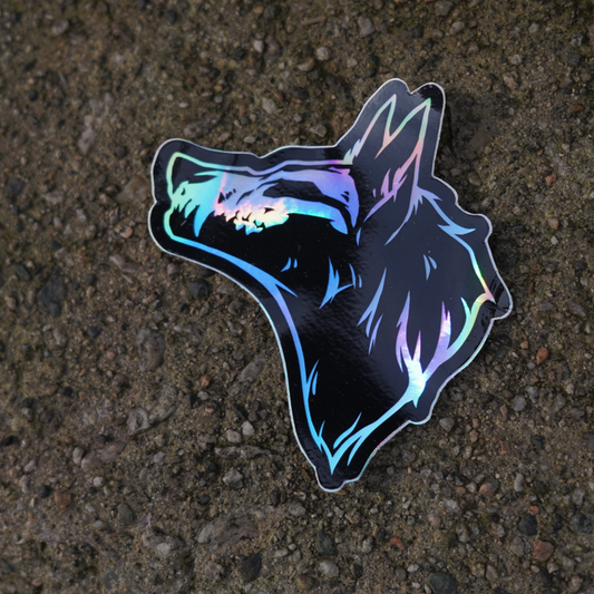 Wolf Skull - HOLO vinyl sticker
