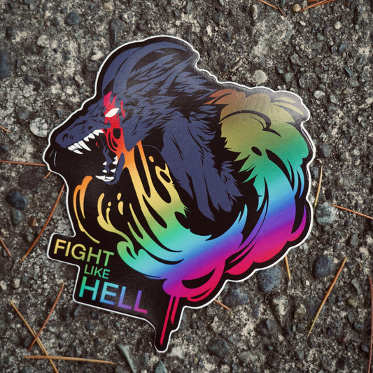 Fight like hell lgbtq pride vinyl stickers