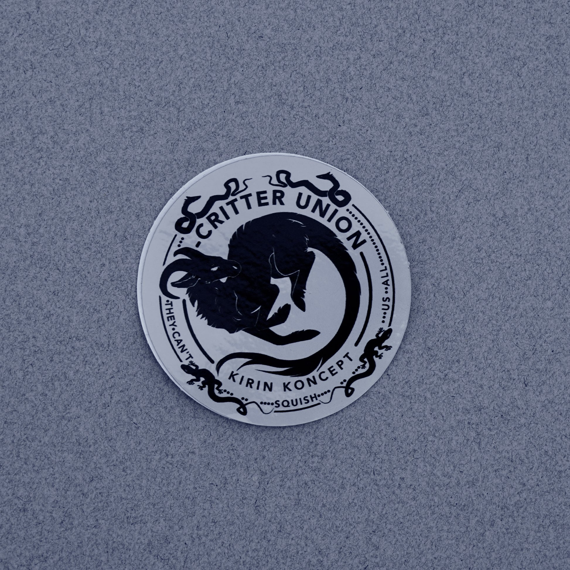 Critter union holographic vinyl sticker