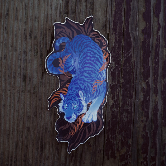 Azure Tiger - Die cut vinyl sticker