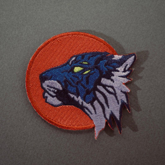 Azure Tiger Head - Embroidered patch