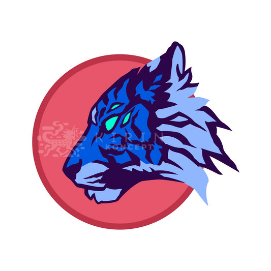 Azure Tiger Head - sticker