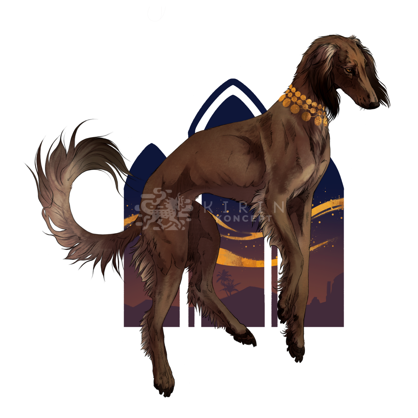 Saluki - Transparent vinyl sticker