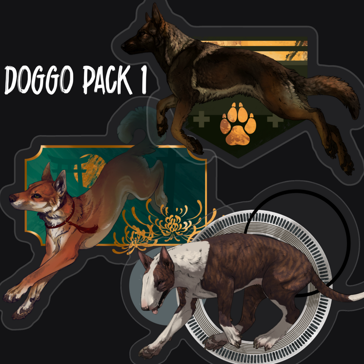 Doggo Label Doggo Pack 1 - Transparent vinyl stickers – KIRIN KONCEPT