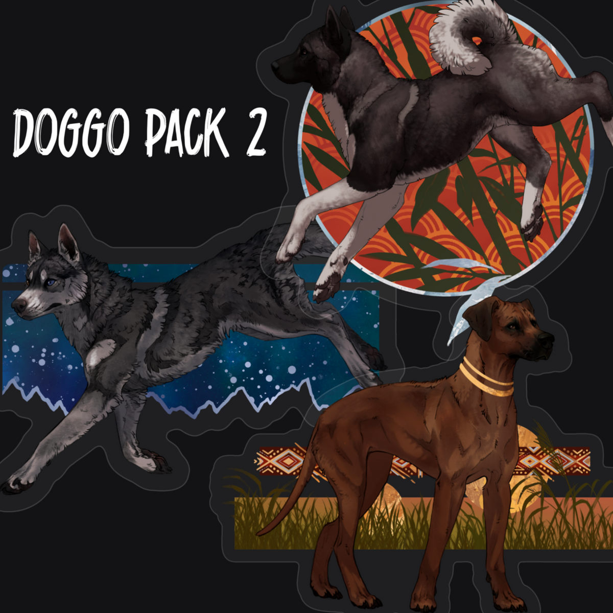 Doggo Label Doggo Pack 2 - Transparent vinyl stickers – KIRIN KONCEPT