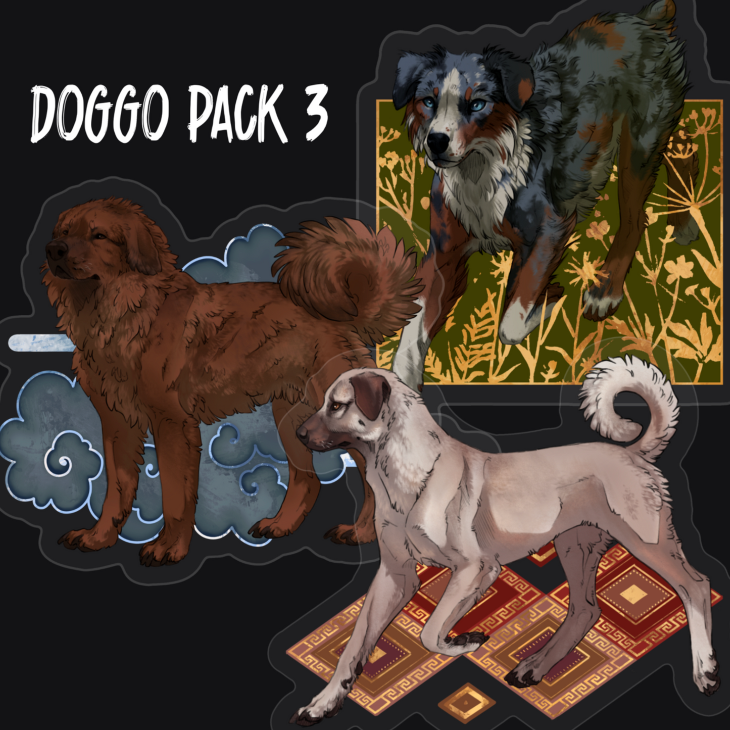 Doggo Pack 3 - Transparent vinyl stickers