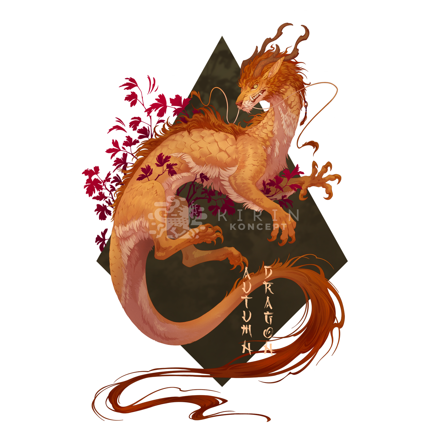 Autumn Dragon - Transparent vinyl sticker