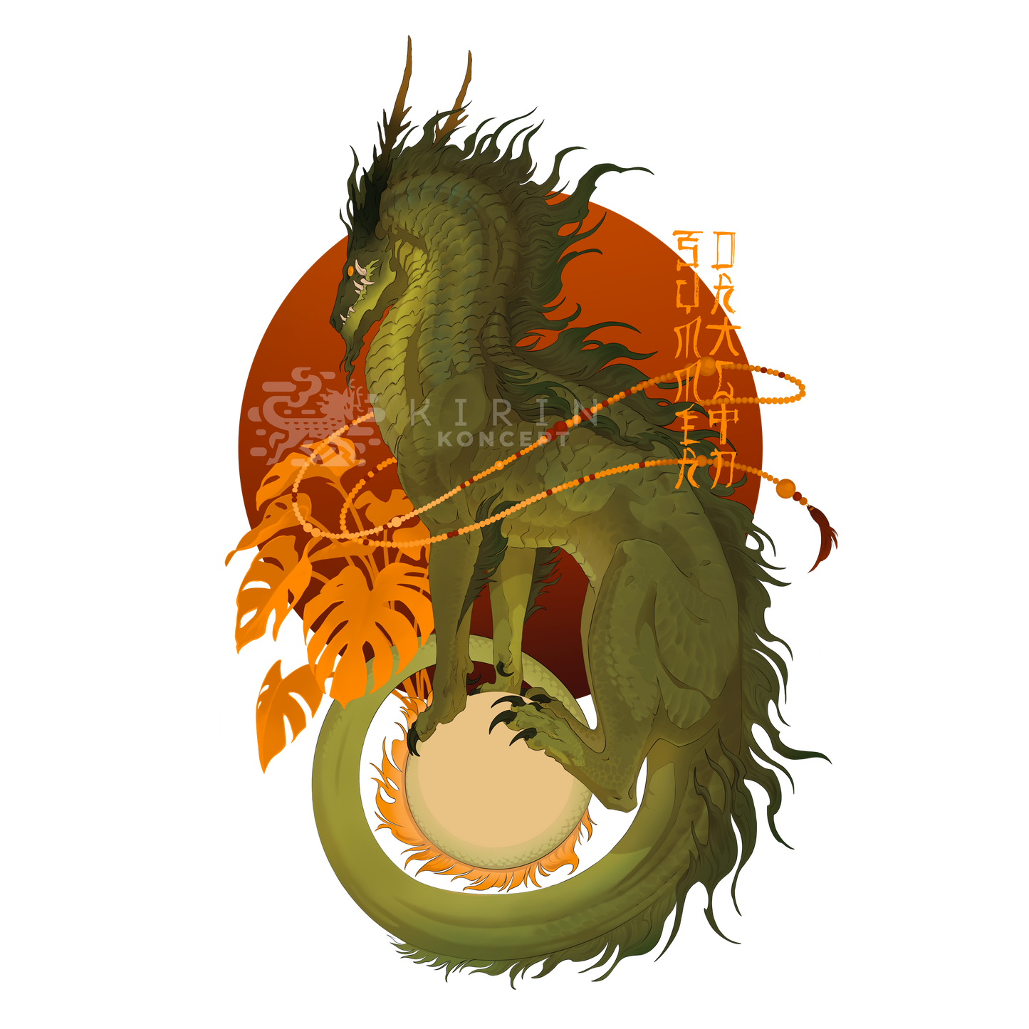 Summer Dragon - Transparent vinyl sticker