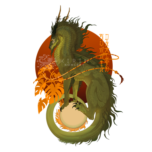 Summer Dragon - Transparent vinyl sticker