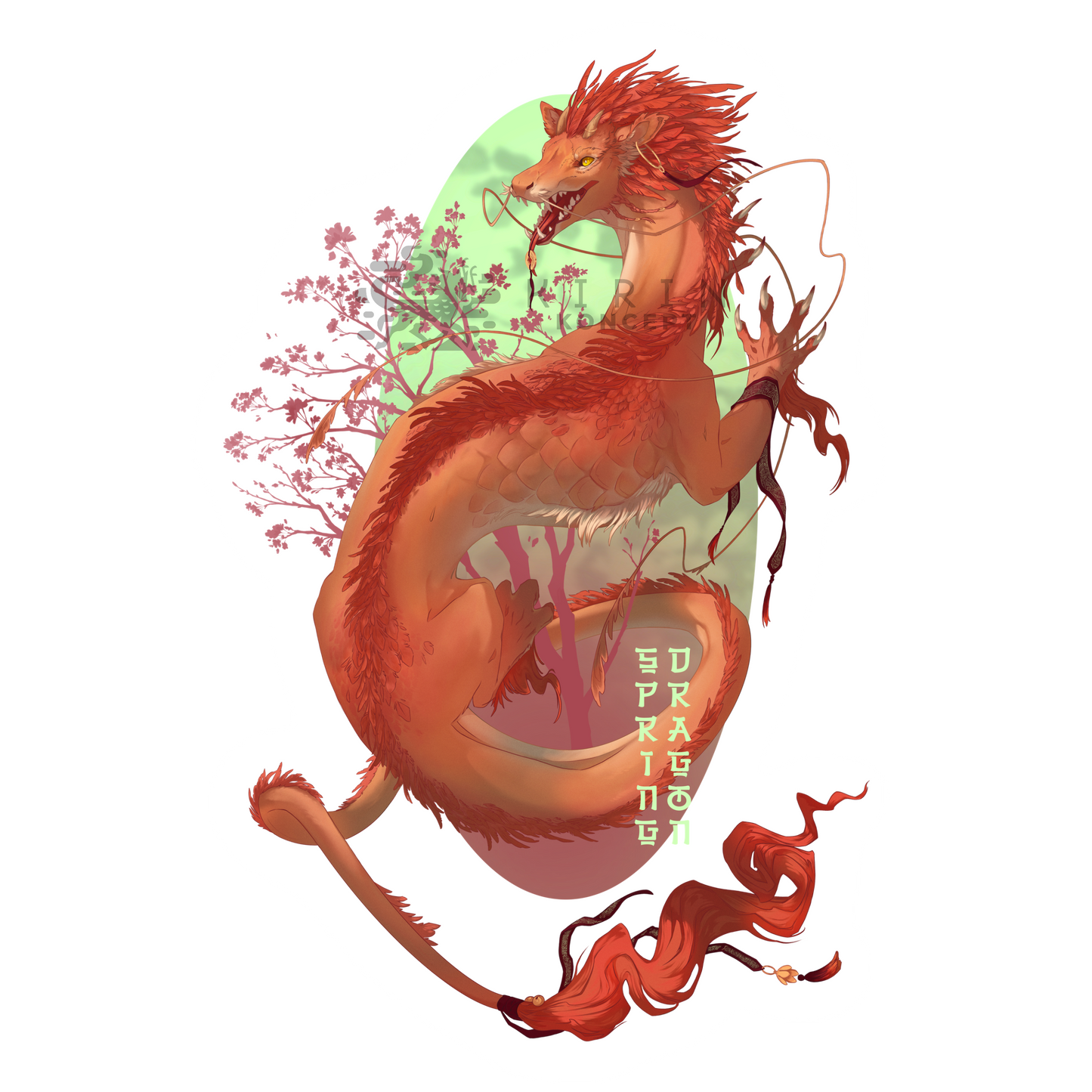 Spring Dragon - Transparent vinyl sticker