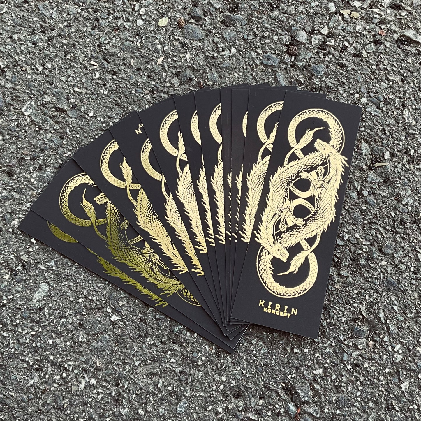 Twisted Dragons  - Metallic Gold foil Bookmarkers