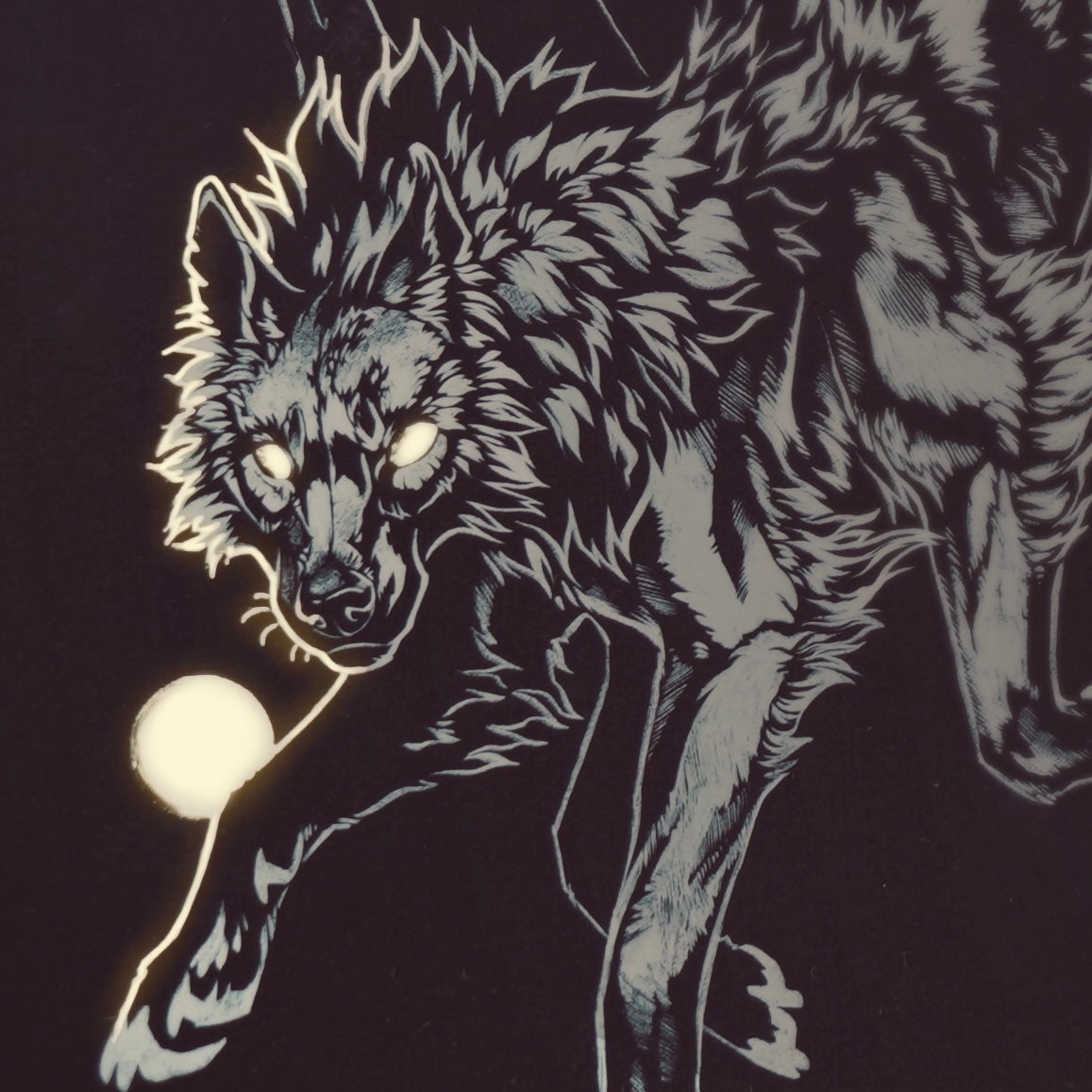 Wolf moons - Gold foil print