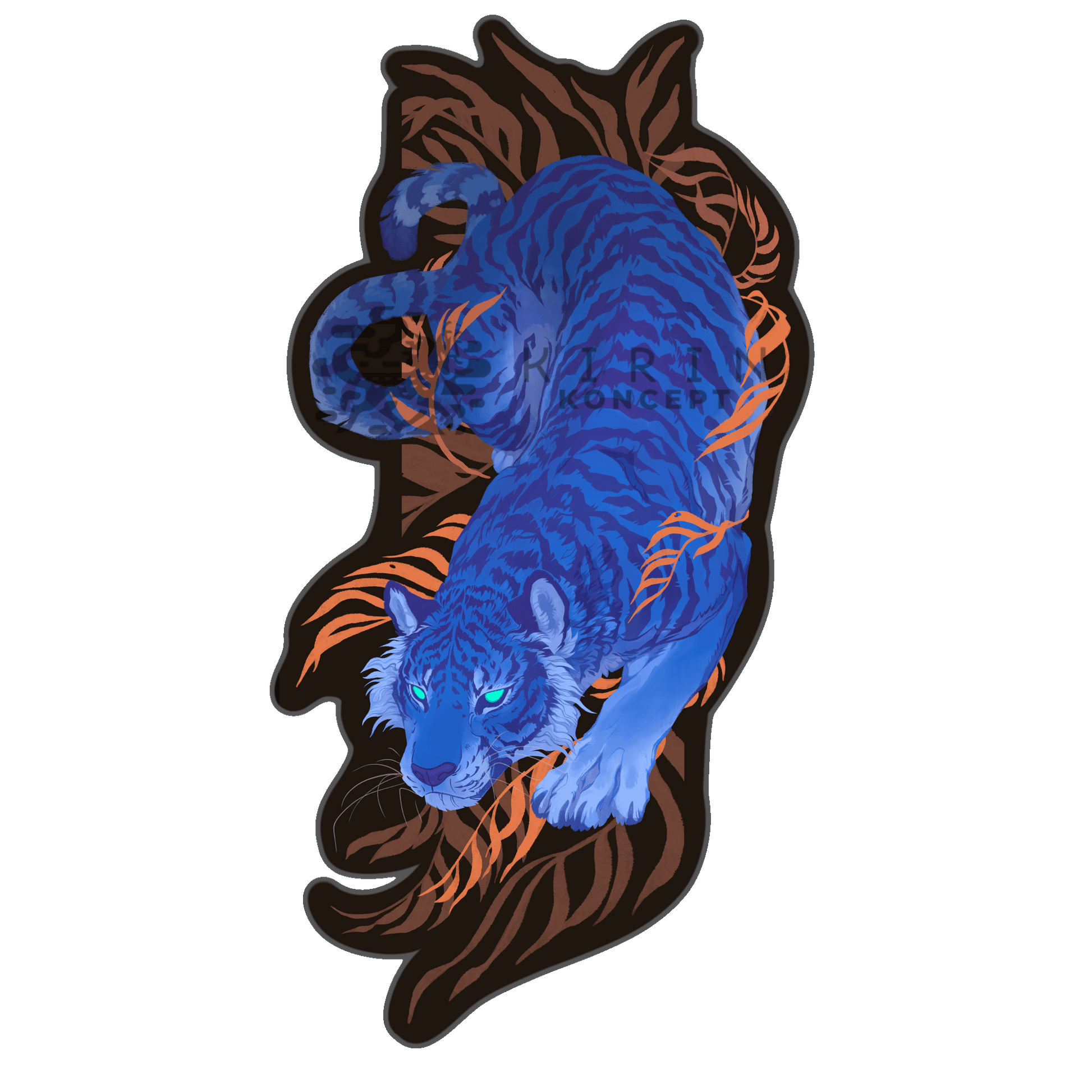 Azure Tiger - Die cut vinyl sticker - KIRIN KONCEPT - sticker