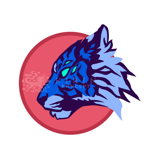 Azure Tiger Head - sticker - KIRIN KONCEPT - Acrylic charm