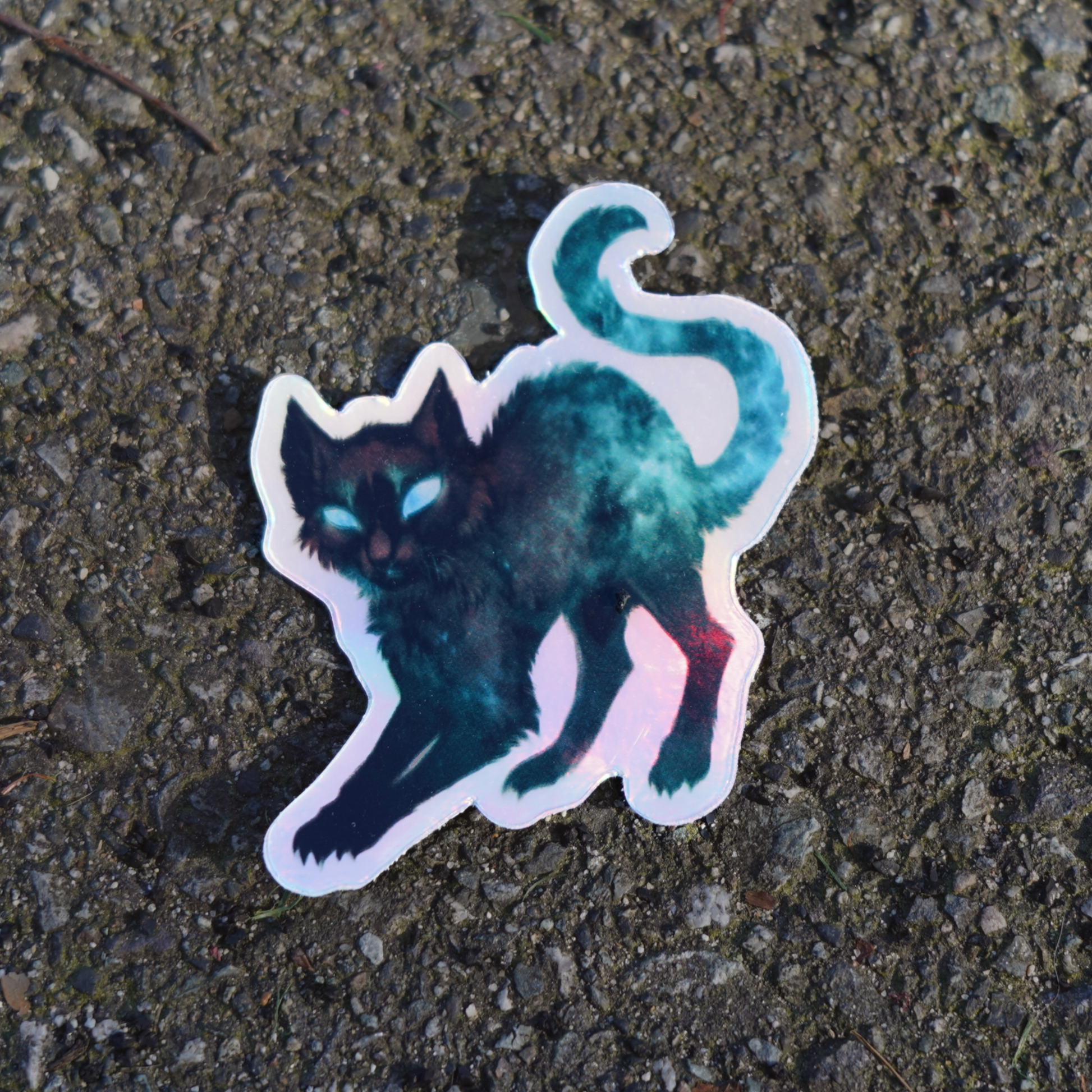 Cat magical familiar spirit witch vinyl sticker