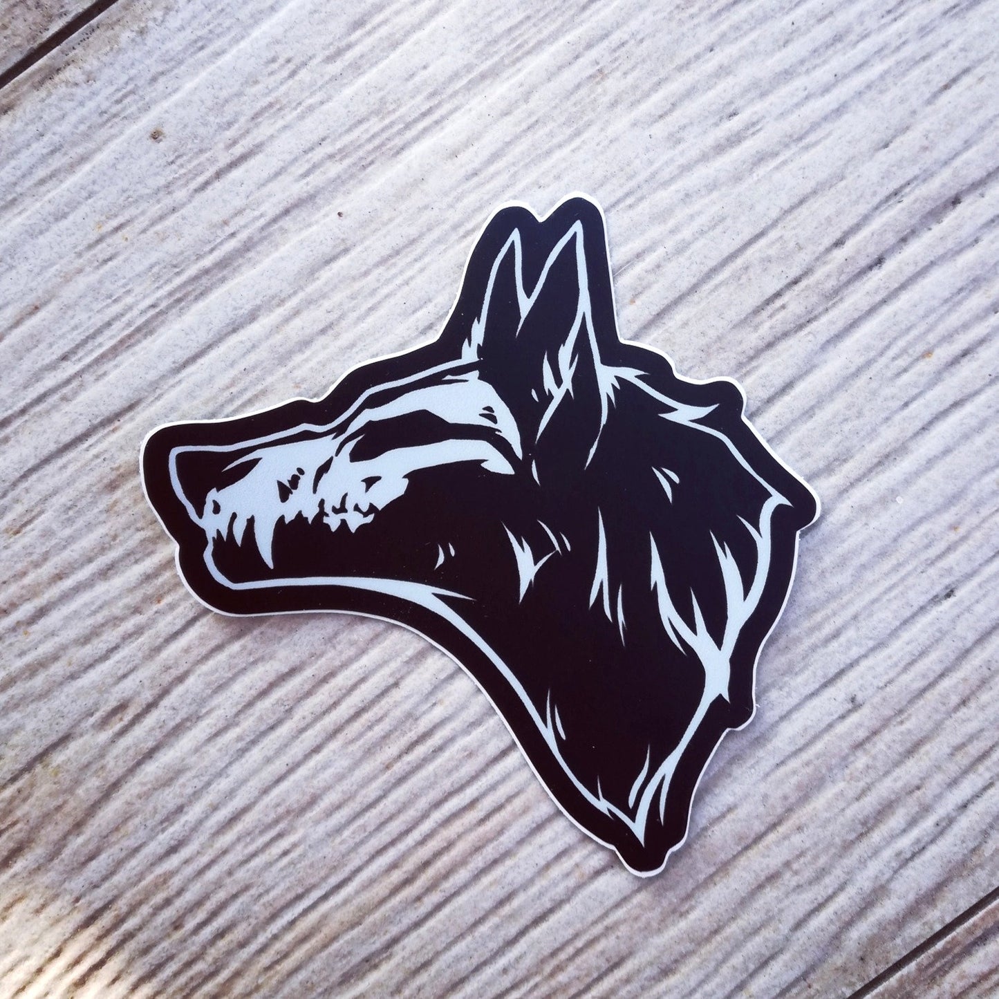 Wolf and Hyena Skull - vinyl stickers