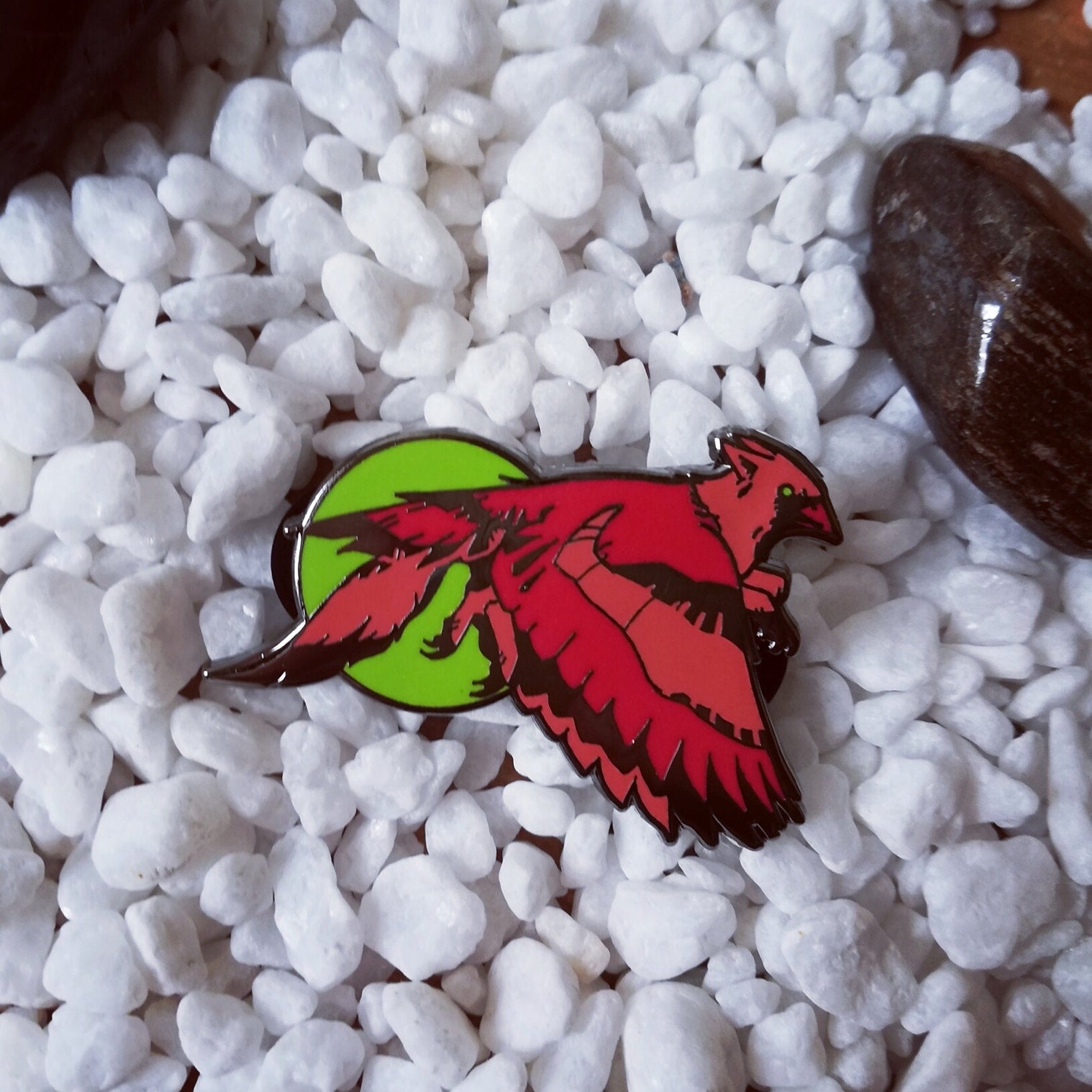 Red bird cute cardinal enamel pin