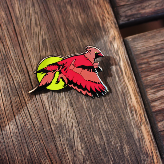 Red cardinal bird cute gryphon enamel pin lapel pin